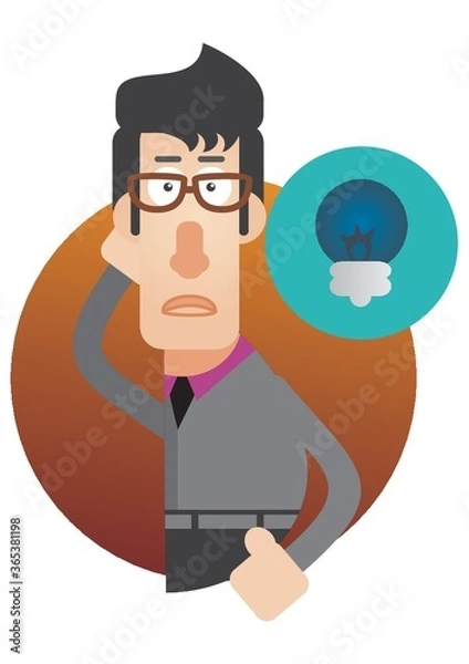 Fototapeta man without an idea
