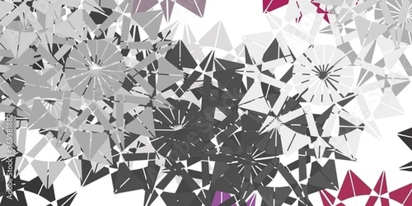 Obraz Light gray vector template with ice snowflakes.