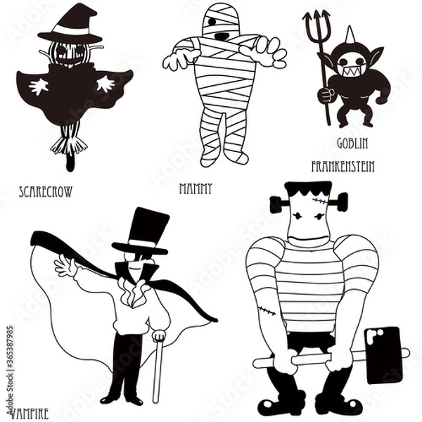 Obraz ハロウィーン　モンスター　セット