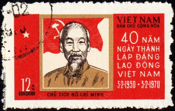 Obraz Portrait of Ho Chi Minh on postage stamp
