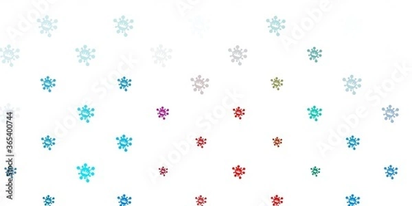 Fototapeta Light blue, red vector texture with disease symbols.