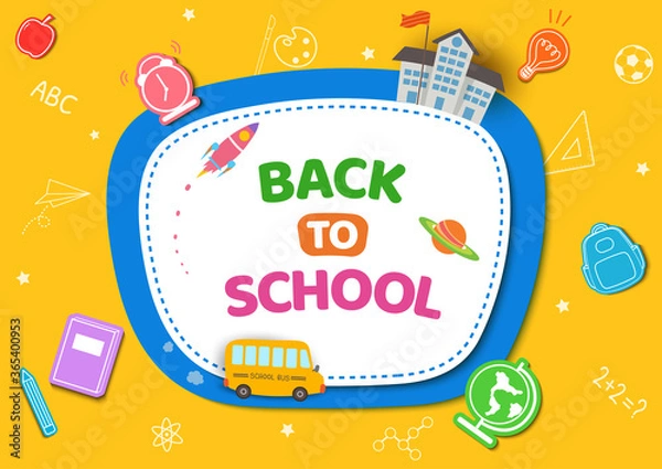 Obraz back to school yellow poster