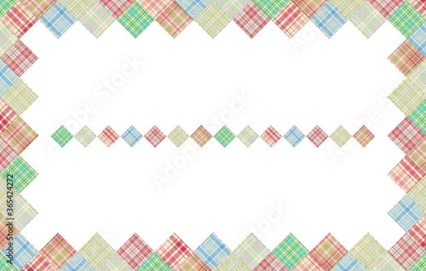 Obraz 飾り枠＆飾り罫　パッチワーク　タータン柄（加工有り）