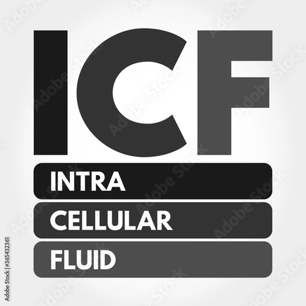 Obraz ICF - intracellular fluid acronym, medical concept background