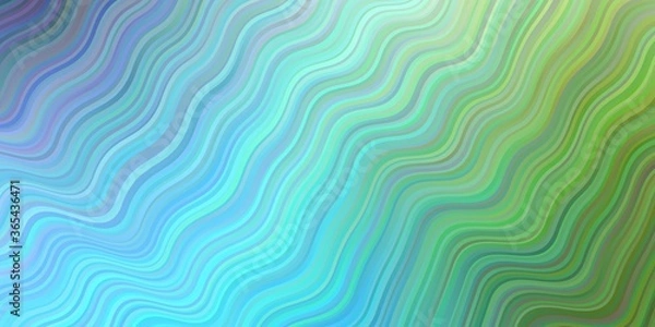 Fototapeta Light Blue, Green vector background with curved lines.