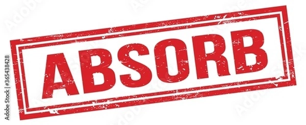 Fototapeta ABSORB red grungy rectangle stamp.