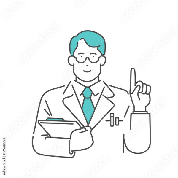 Fototapeta 説明をする医師のイラスト素材