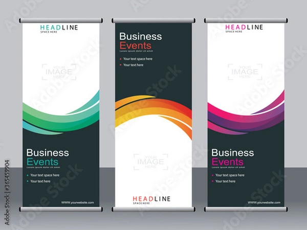Fototapeta Business banner roll up set,standee banner template,Modern banner.