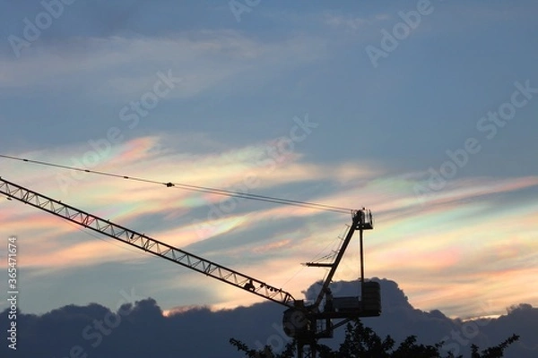 Obraz Rainbow Cloud Over Construction Site