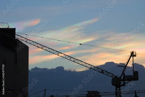 Obraz Rainbow Cloud Over Construction Site