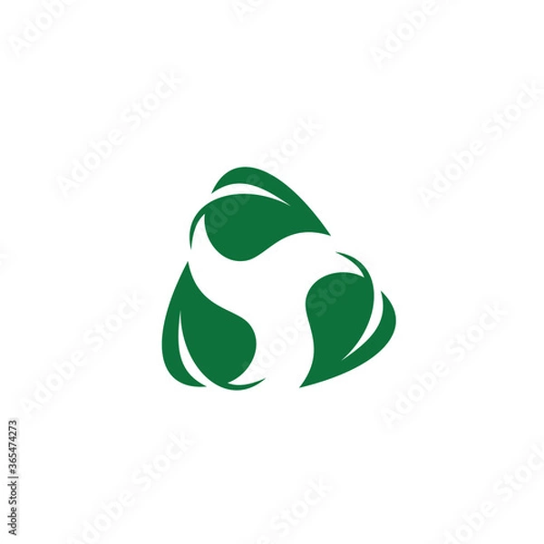 Obraz  Leaf recycling symbol vector illustration