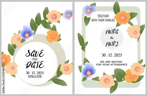 Obraz Elegant and luxurious wedding invitation template design