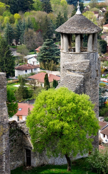 Obraz old rock castle tower in the mountains