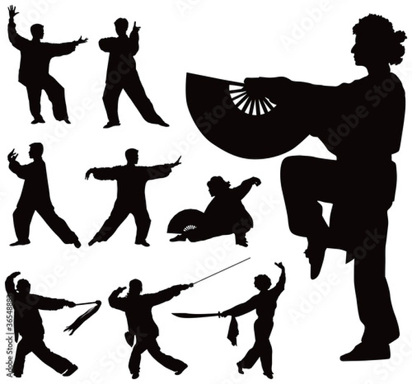 Obraz Tai Chi silhouettes collection
