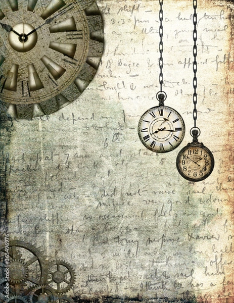 Obraz Vintage clock on grunge background