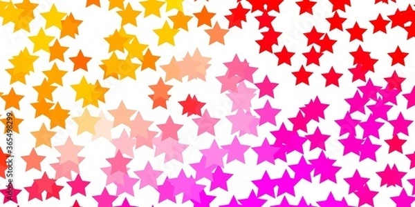 Fototapeta Light Pink, Yellow vector texture with beautiful stars. Decorative illustration with stars on abstract template. Pattern for wrapping gifts.