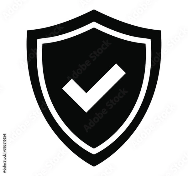 Fototapeta Shield check mark icon. Symbol for computer and mobile security