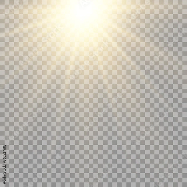 Fototapeta Vector transparent sunlight special lens flash light effect.front sun lens flash.