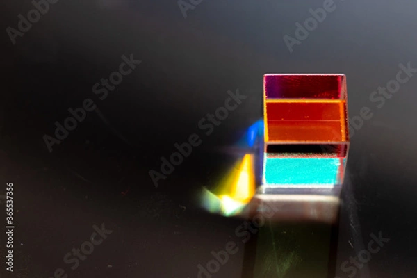 Fototapeta Color square crystal with rainbow