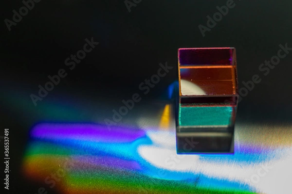 Obraz Color square crystal with rainbow