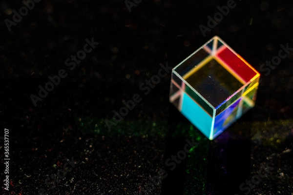 Fototapeta Color square crystal with rainbow