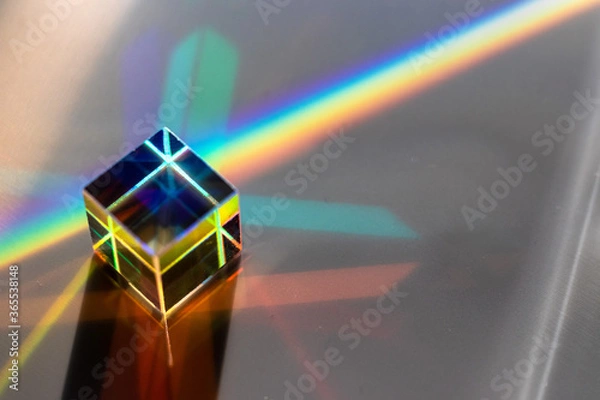 Fototapeta Color square crystal with rainbow