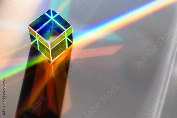 Obraz Color square crystal with rainbow