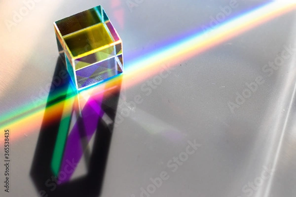 Fototapeta Color square crystal with rainbow