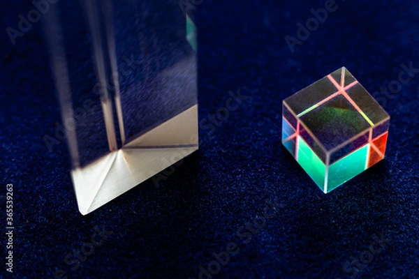 Fototapeta Color square crystal with rainbow