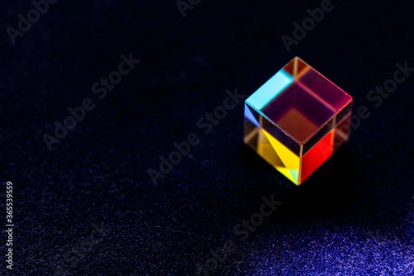 Fototapeta Color square crystal with rainbow