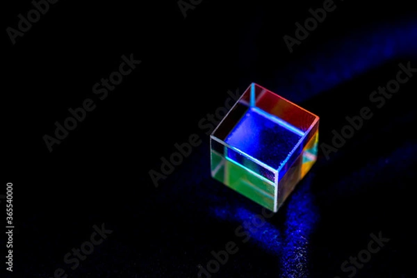 Fototapeta Color square crystal with rainbow