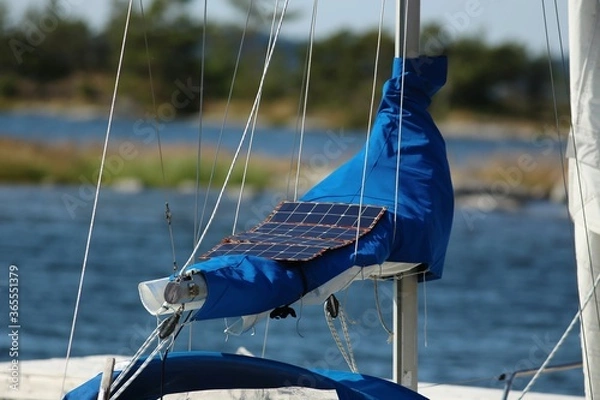 Obraz Foldable solar panel on a sailboat