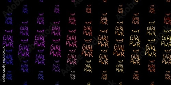 Obraz Dark Blue, Yellow vector pattern with feminism elements.