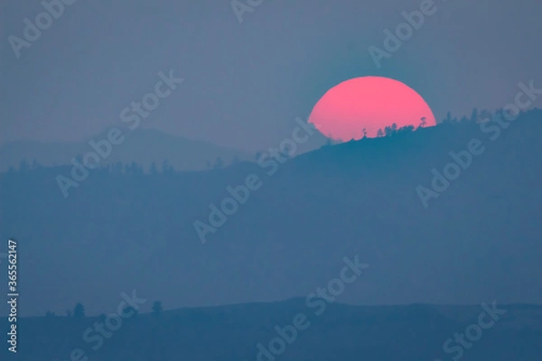 Obraz sunset over the mountains