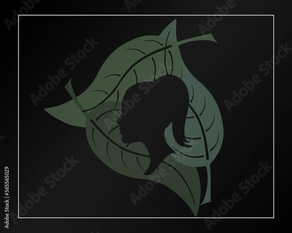 Obraz black frame girl background