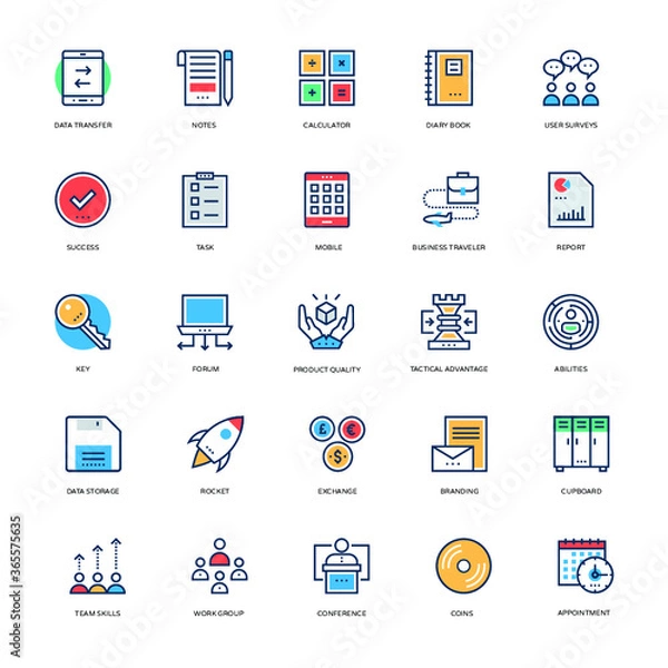 Fototapeta Stock Trading Flat Icons Pack 