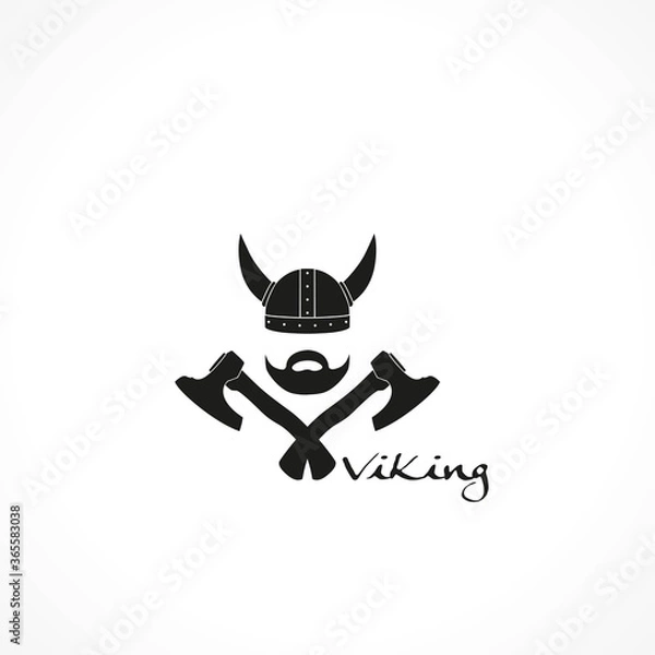 Fototapeta Viking Helm-vector emblems