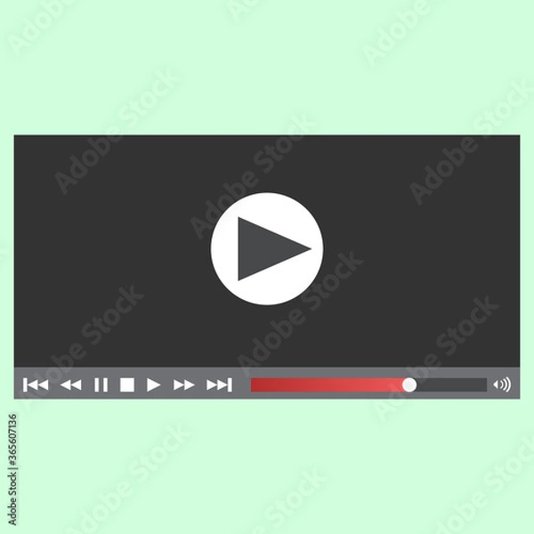 Obraz video player for web design