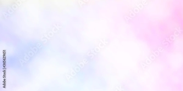 Fototapeta Light Multicolor vector texture with cloudy sky. Abstract colorful clouds on gradient illustration. Colorful pattern for appdesign.