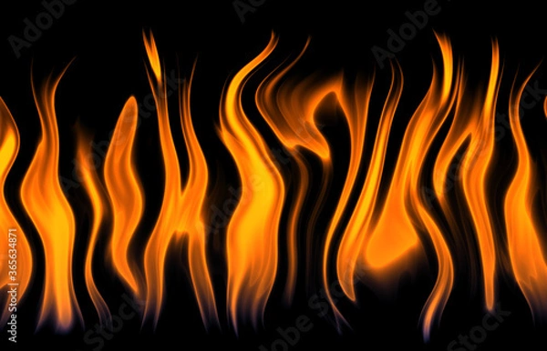 Fototapeta fireflames on black background 