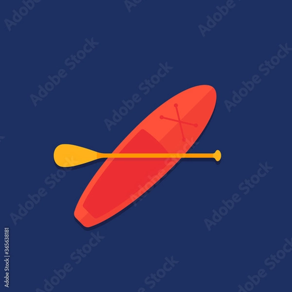 Obraz SUP board with paddle vector icon