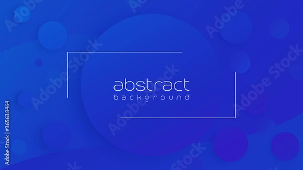 Fototapeta Abstract wide background with blue round shapes, vector