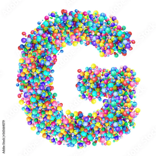 Fototapeta Alphabbet letters from group of multicolor balls. Letter G