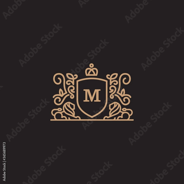 Fototapeta Coat Of Arms Lion Majestic Logo With Luxury. Icon.  Vector Illustration