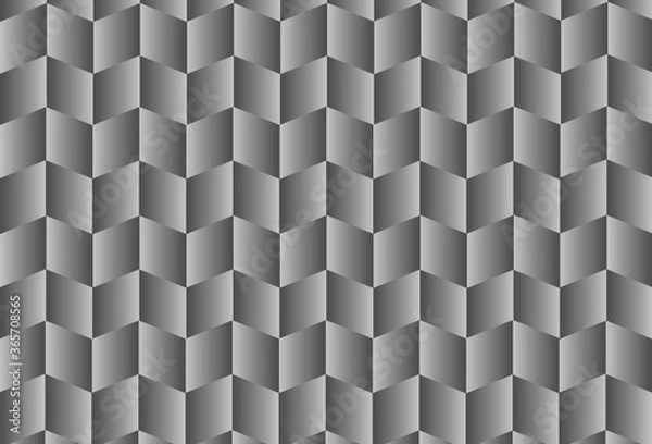 Fototapeta Seamless geometric Background. Trendy 3d style zigzag gray gradient squares background. Abstract seamless black white gradient square pattern design. 3d rendering 3d illustration. 