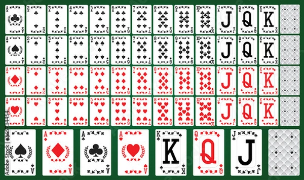 Obraz Poker cards full set on green background
