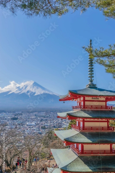 Obraz 新倉山浅間公園富士山