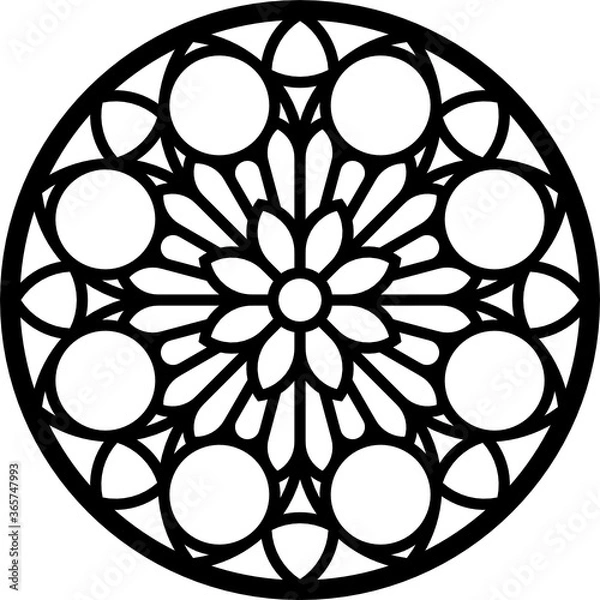 Fototapeta Rose Window, Fig. 17, round 1, base, triangular 1