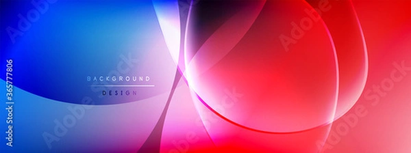 Fototapeta Vector abstract background - liquid bubble shapes on fluid gradient with shadows and light effects. Shiny design template for text