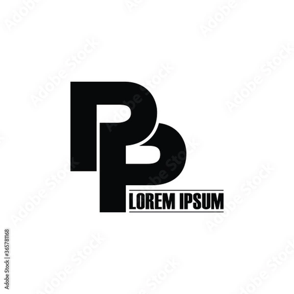 Obraz Letter PP simple monogram logo design vector